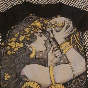 Chiffon skull & goddess blouse